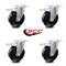 Service Caster 5 Inch Hard Rubber Wheel Swivel Top Plate Caster Set with Total Lock Brake SCC SCC-TTL20S514-HRS-4 - alternate 3